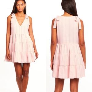 Amanda Uprichard Pruitt Dress In Blush Tie Shoulder Straps